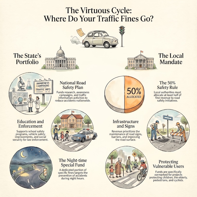 Infographic: Use of traffic fine revenues