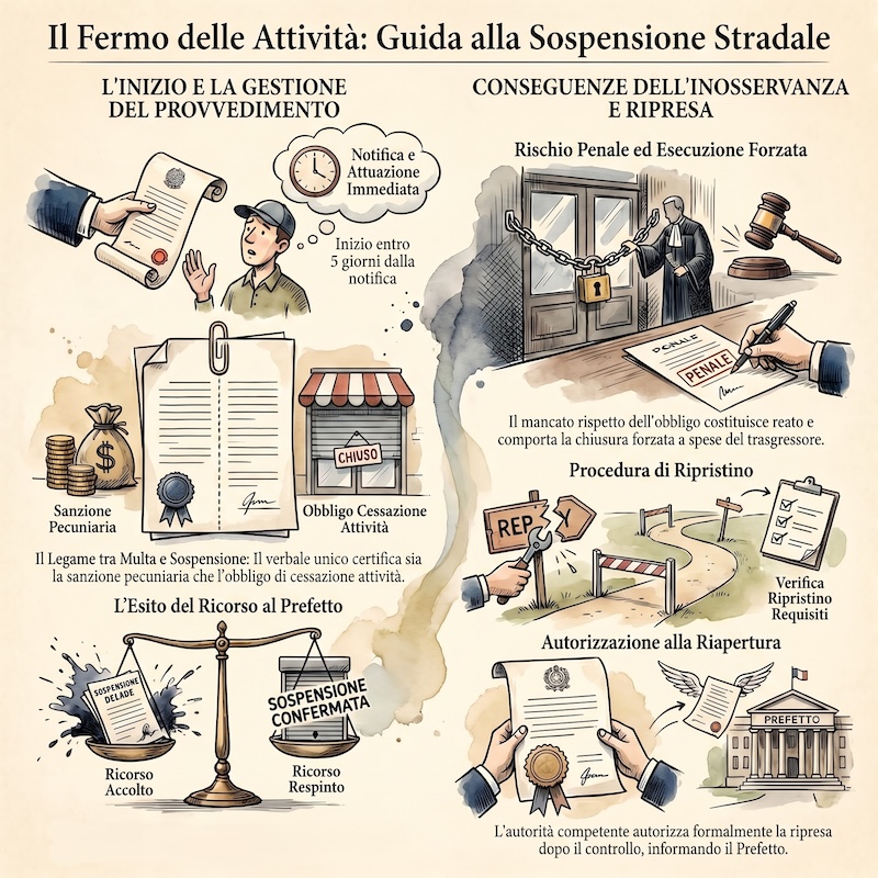 Infografica: Sospensione di attività come sanzione
