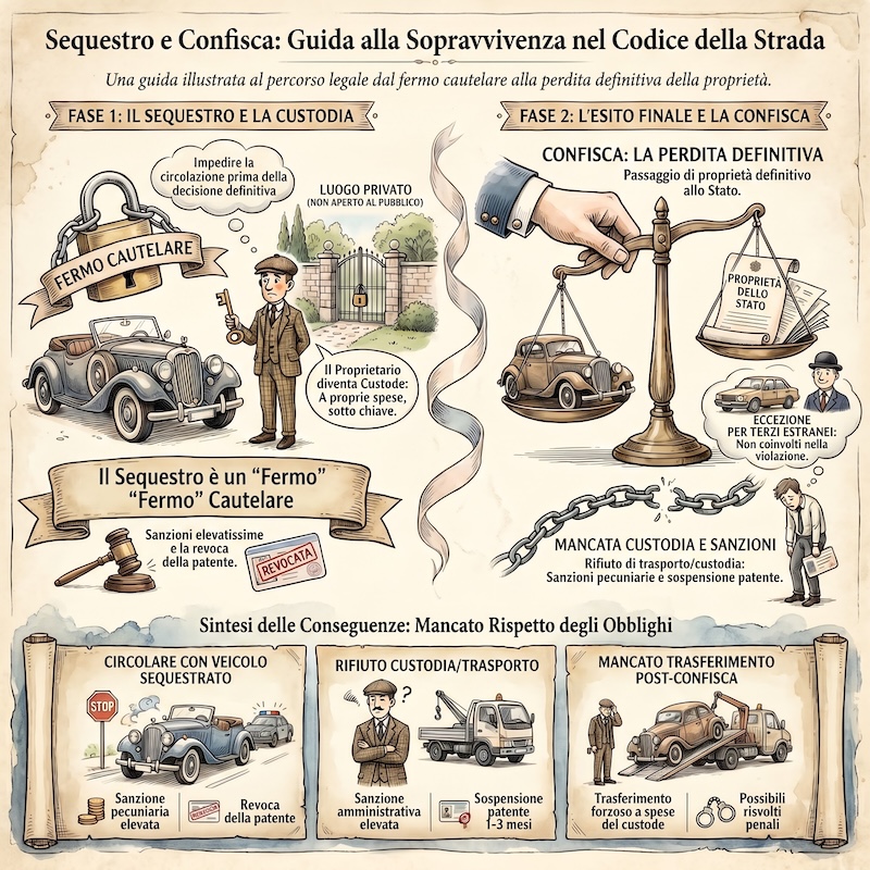 Infografica: Sequestro e confisca del veicolo