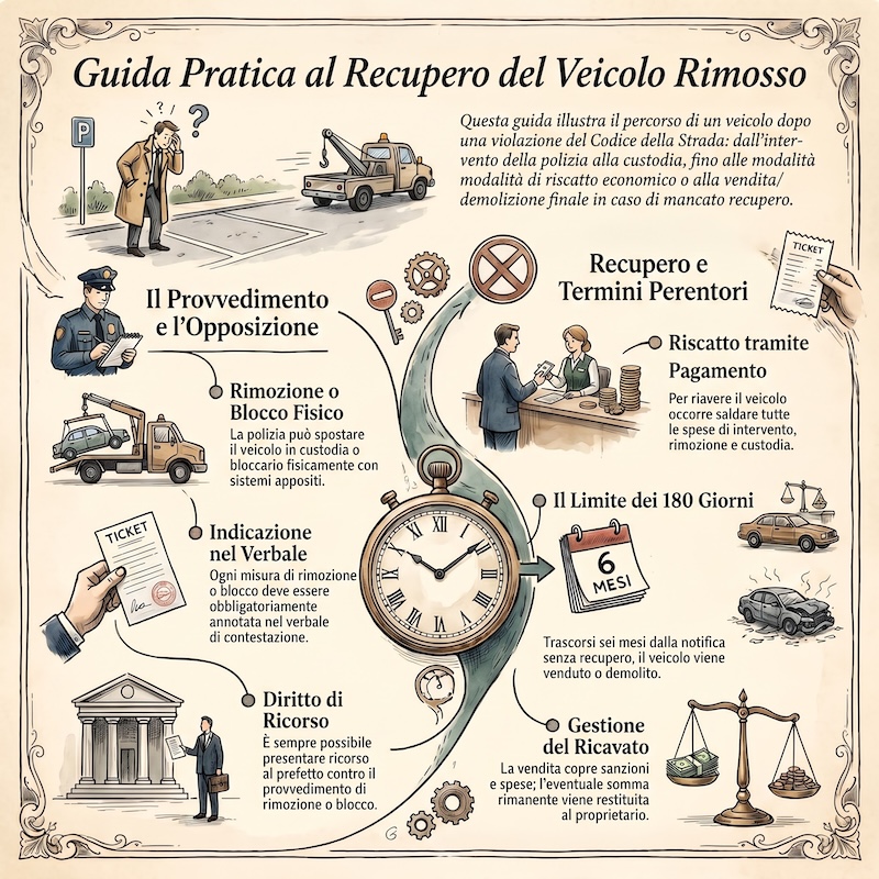 Infografica: Rimozione o blocco del veicolo