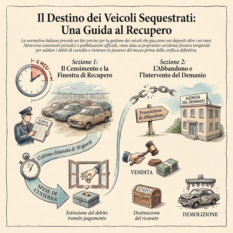 Infografica: Censimento e gestione dei veicoli sequestrati
