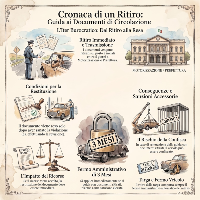 Infografica: Ritiro dei documenti di guida e circolazione