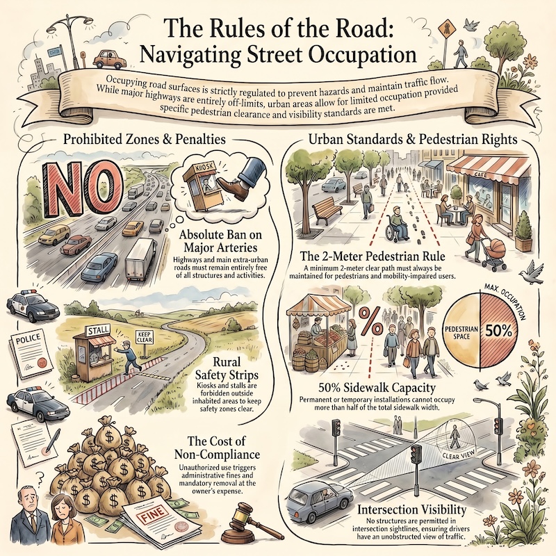 Infographic: Road occupation and main rules