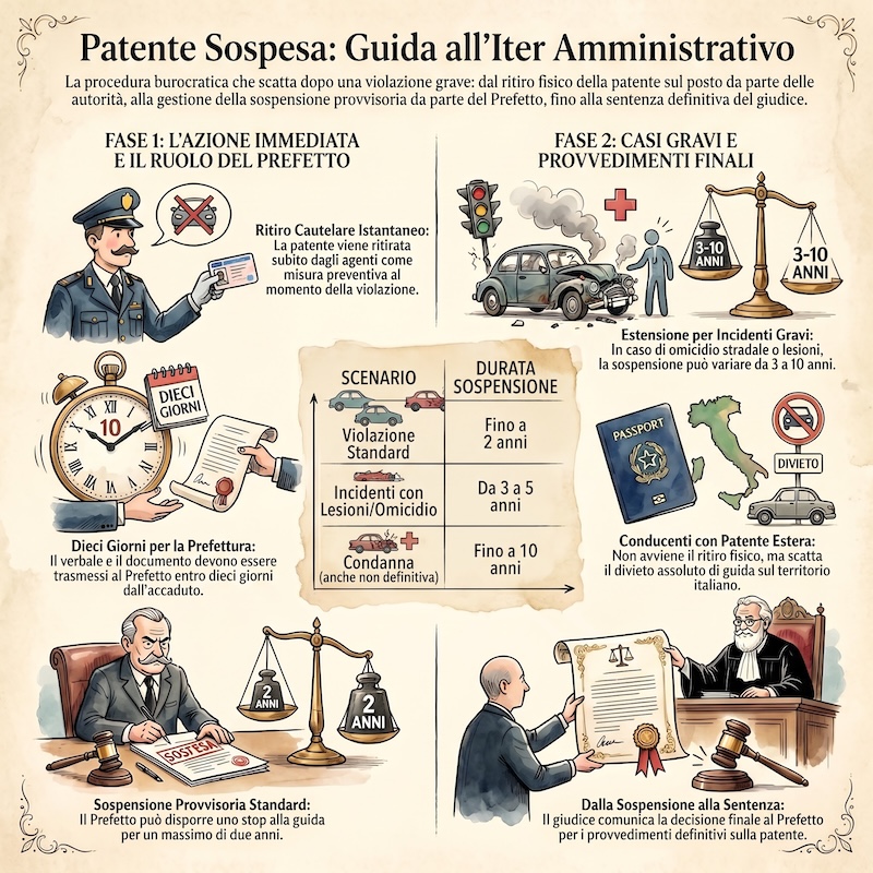 Infografica: Ritiro patente nei reati stradali