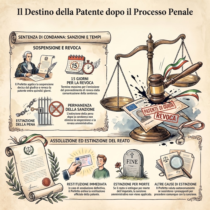 Infografica: Procedura sospensione e revoca patente