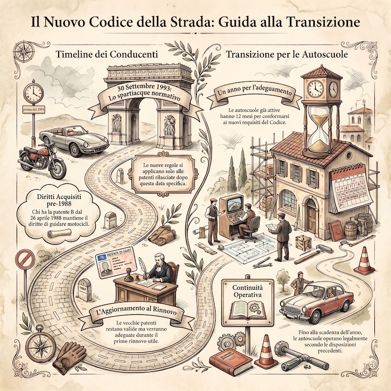 Infografica: Norme transitorie sulle patenti di guida