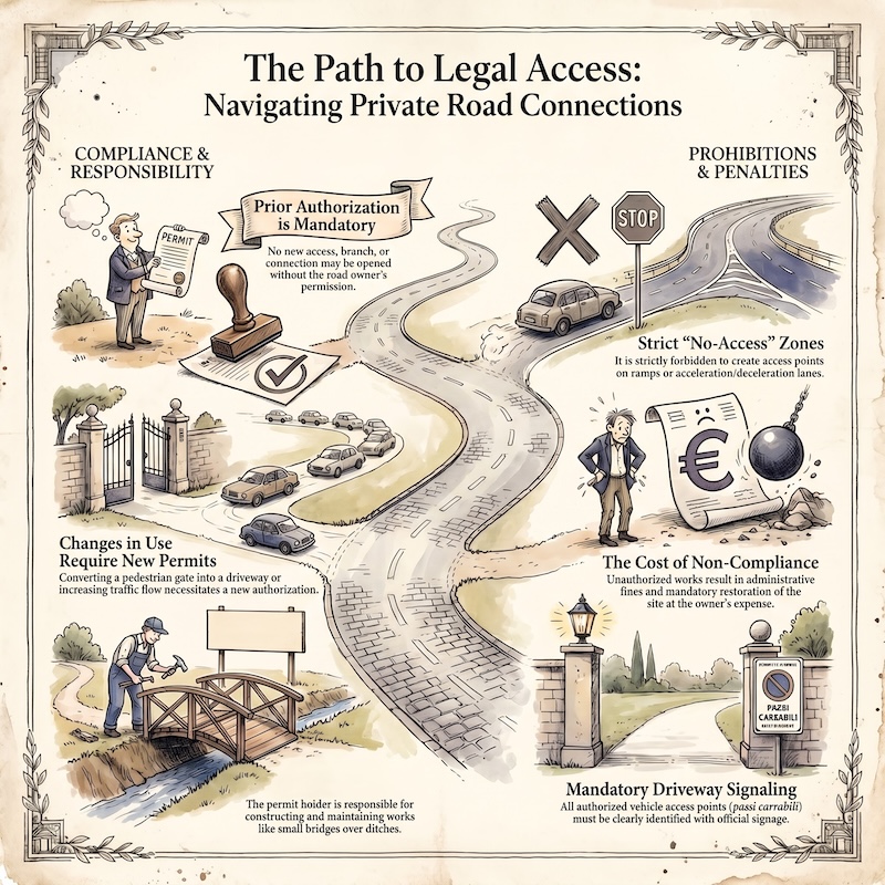 Infographic: Road access points and safety rules