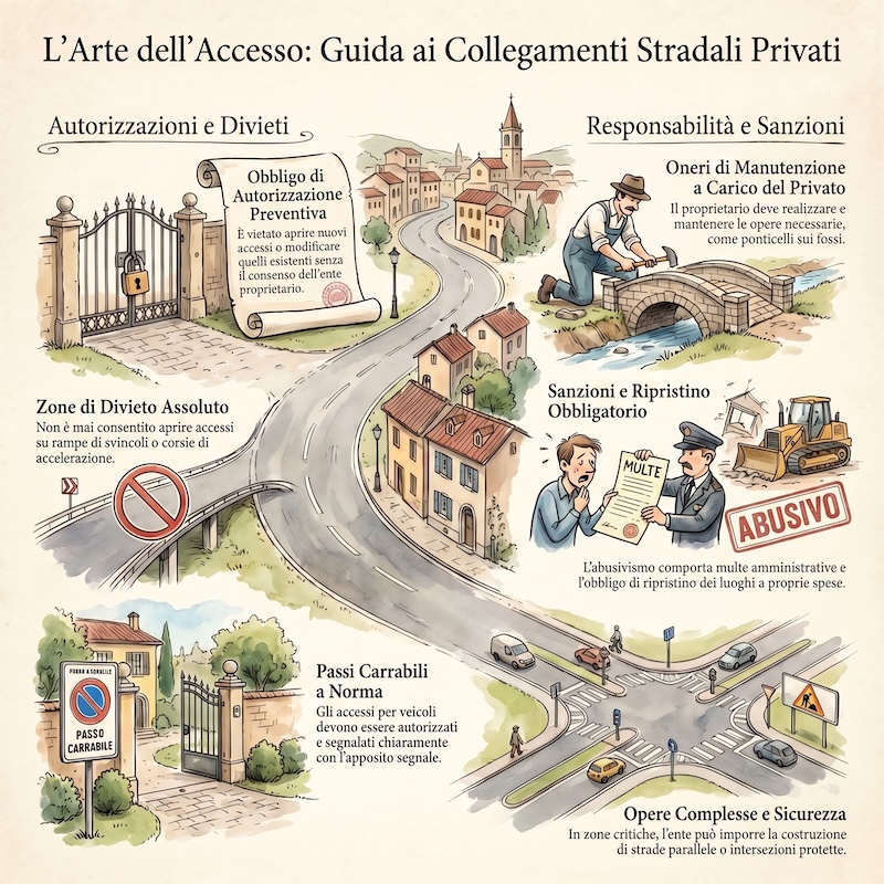 Infografica: Accessi stradali e regole di sicurezza