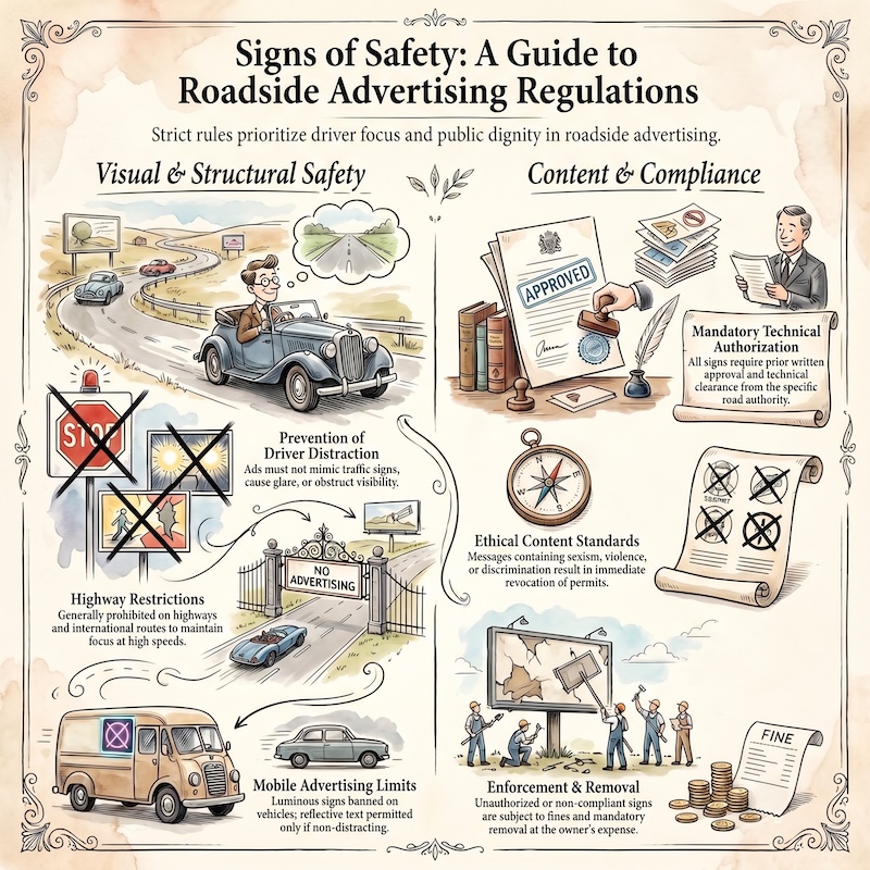 Infographic: Road advertising and safety limits