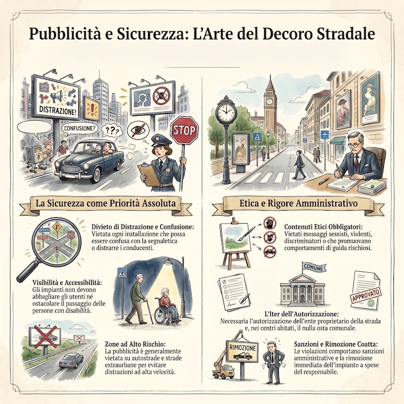 Infografica: Pubblicità stradale e limiti di sicurezza