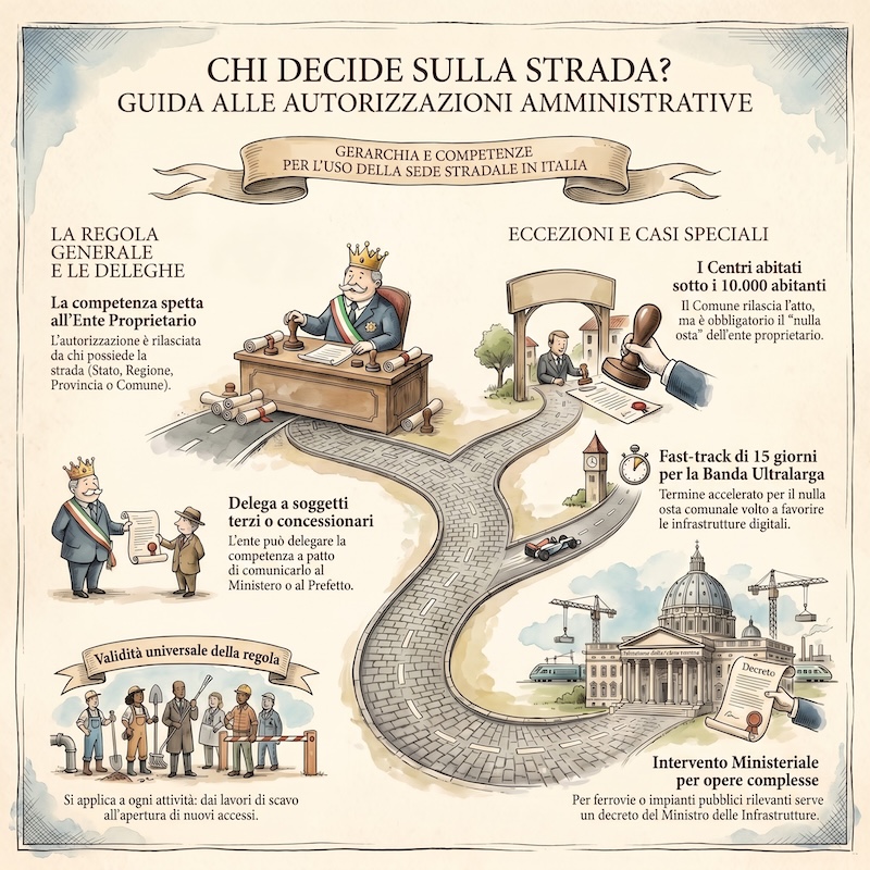 Infografica: Autorizzazioni e competenze sulle strade