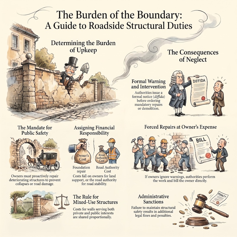 Infographic: Buildings and walls: road safety rules