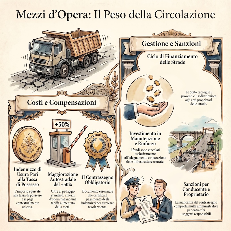 Infografica: Mezzi d’opera e costi per l’usura delle strade