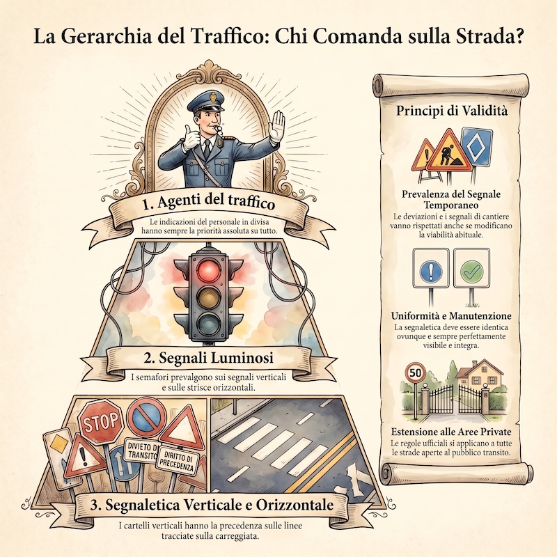 Infografica: Segnaletica stradale e priorità delle regole
