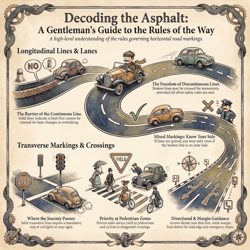 Infographic: Road markings: meaning and rules