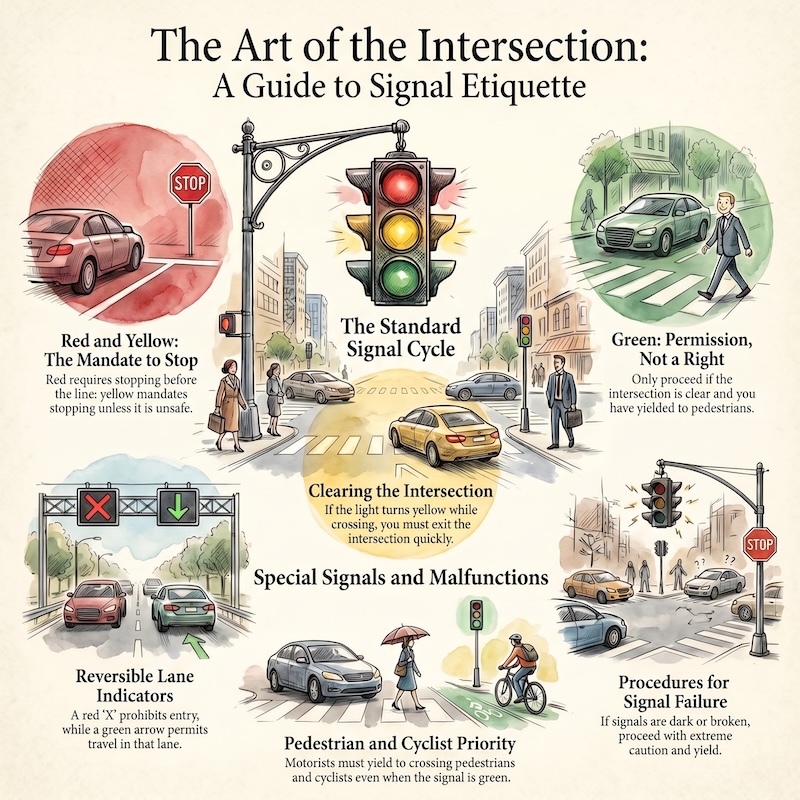 Infographic: Traffic lights and signals: rules and meaning
