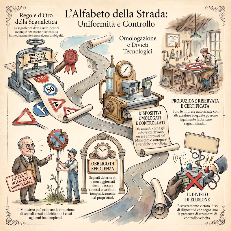 Infografica: Uniformità della segnaletica e omologazioni