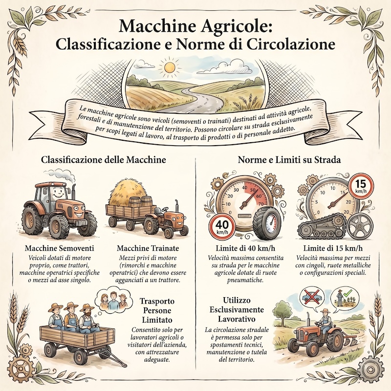 Infografica: Macchine agricole: uso e circolazione
