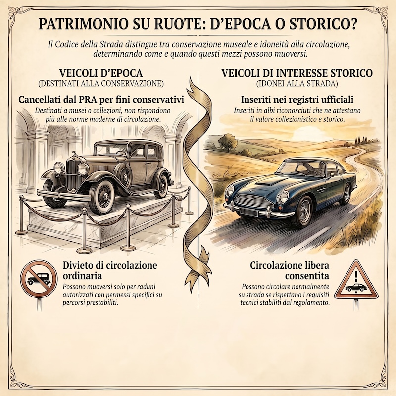 Infografica: Veicoli storici e d’epoca: regole