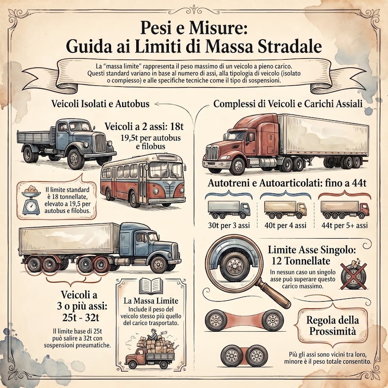 Infografica: Limiti di massa dei veicoli
