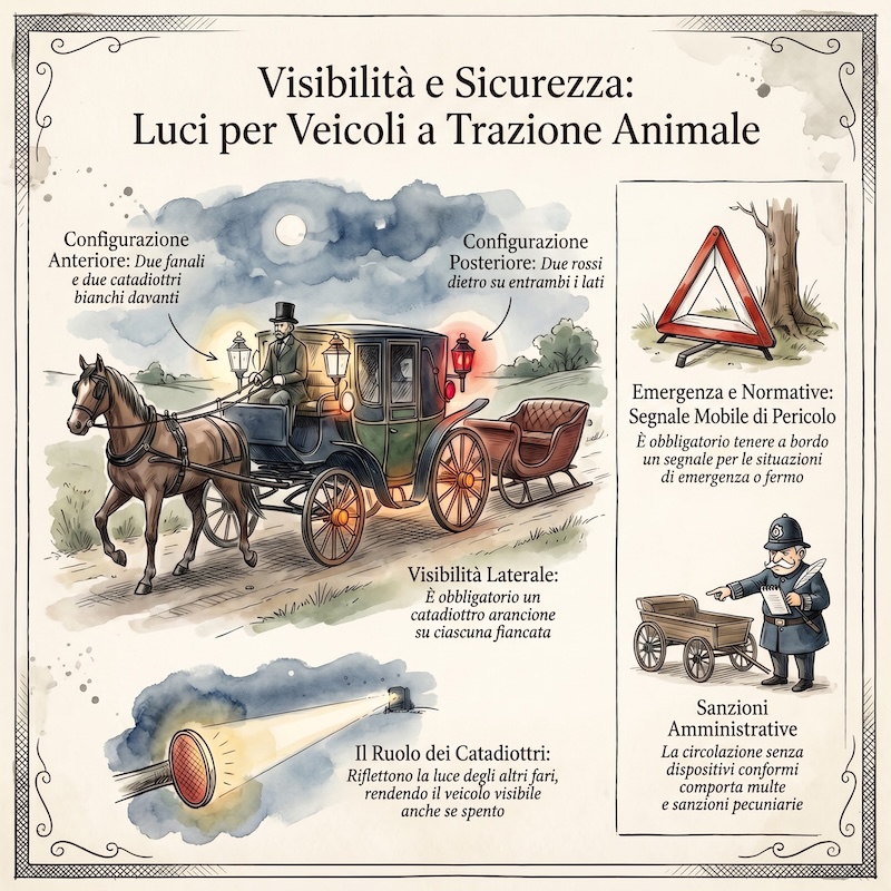 Infografica: Segnalazione visiva veicoli a trazione animale