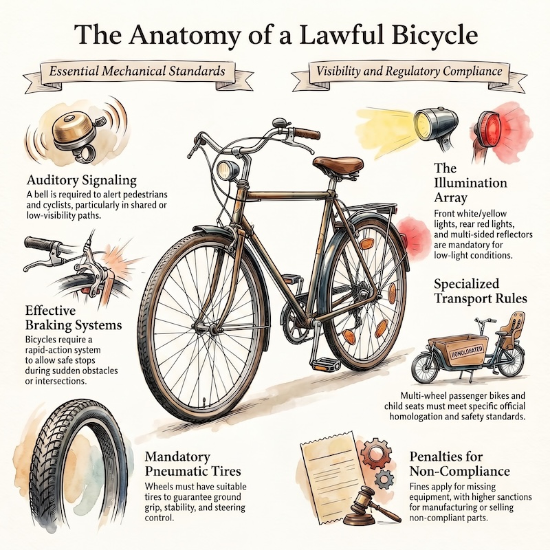 Infographic: Bicycle requirements and mandatory equipment