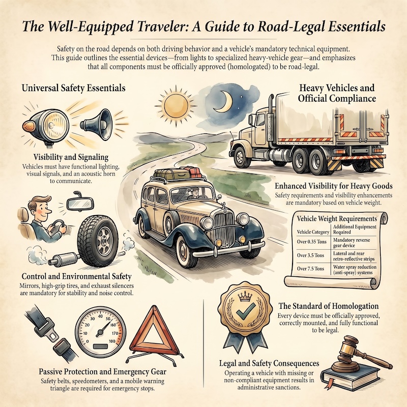 Infographic: Mandatory equipment of motor vehicles