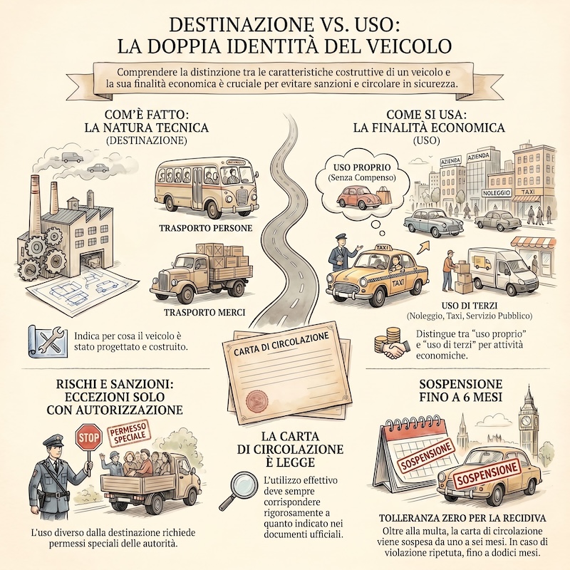 Infografica: Destinazione e uso dei veicoli