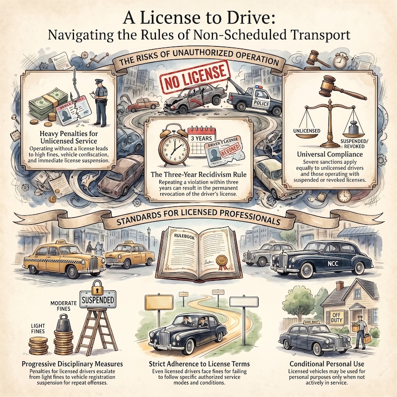 Infographic: Taxi and hire service with driver