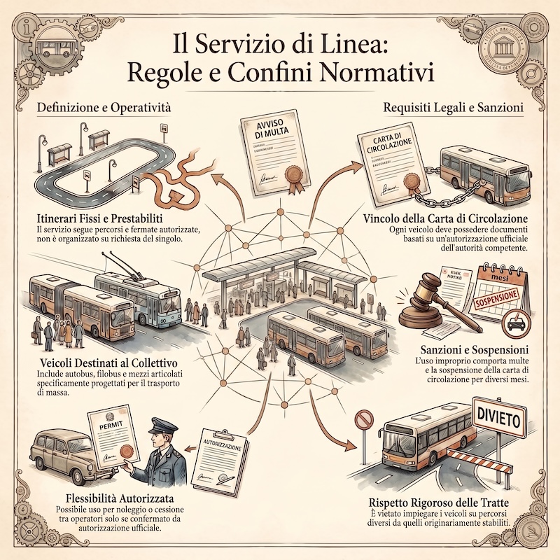 Infografica: Servizio di linea per trasporto persone