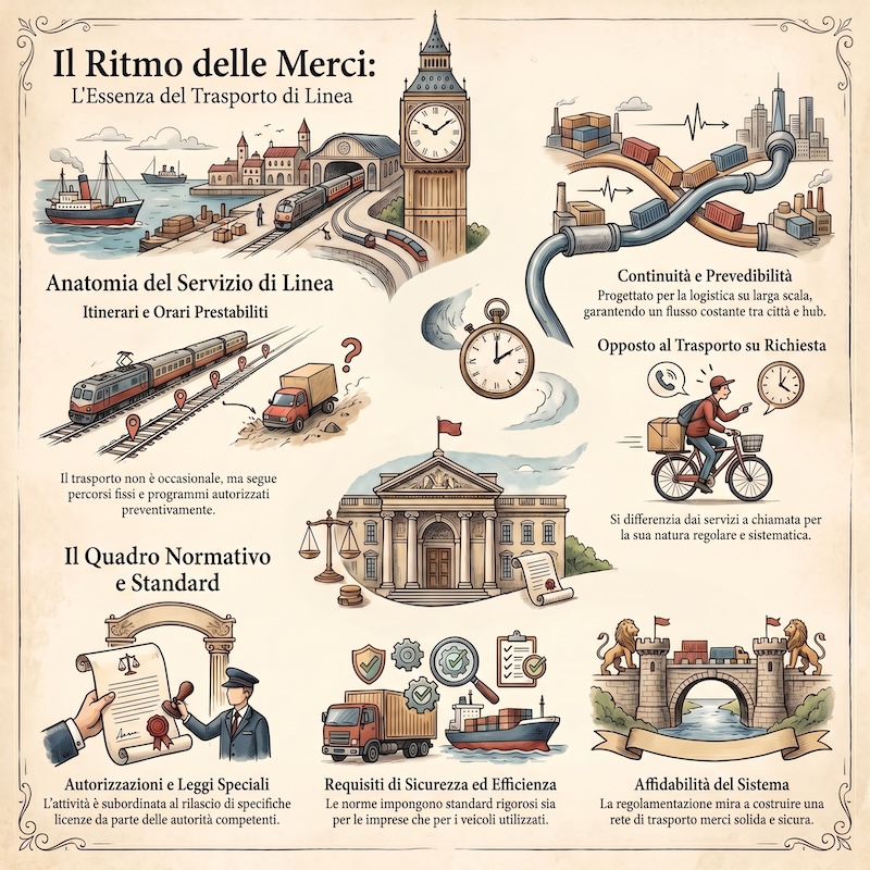 Infografica: Servizio di linea per trasporto merci
