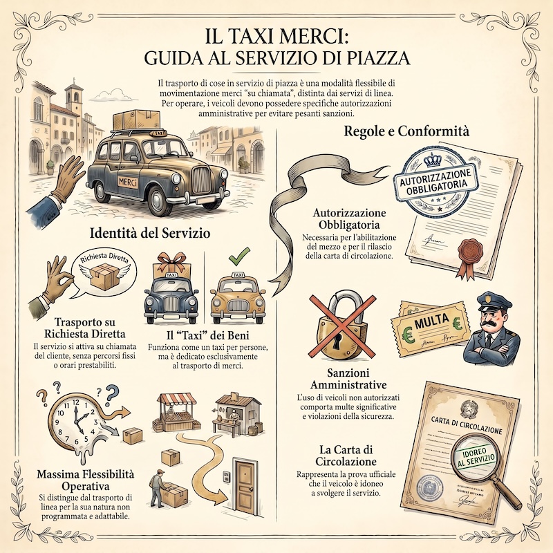 Infografica: Trasporto merci in servizio di piazza