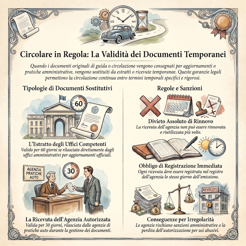 Infografica: Sostituzione temporanea documenti di guida