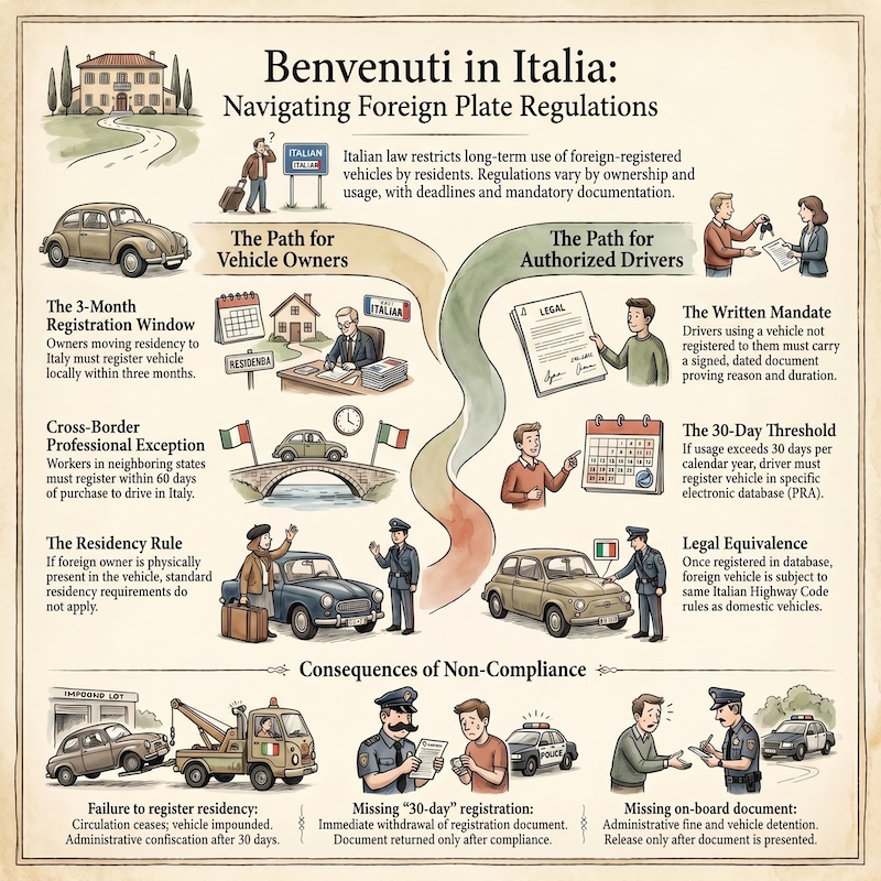 Infographic: Foreign vehicles driven by Italian residents