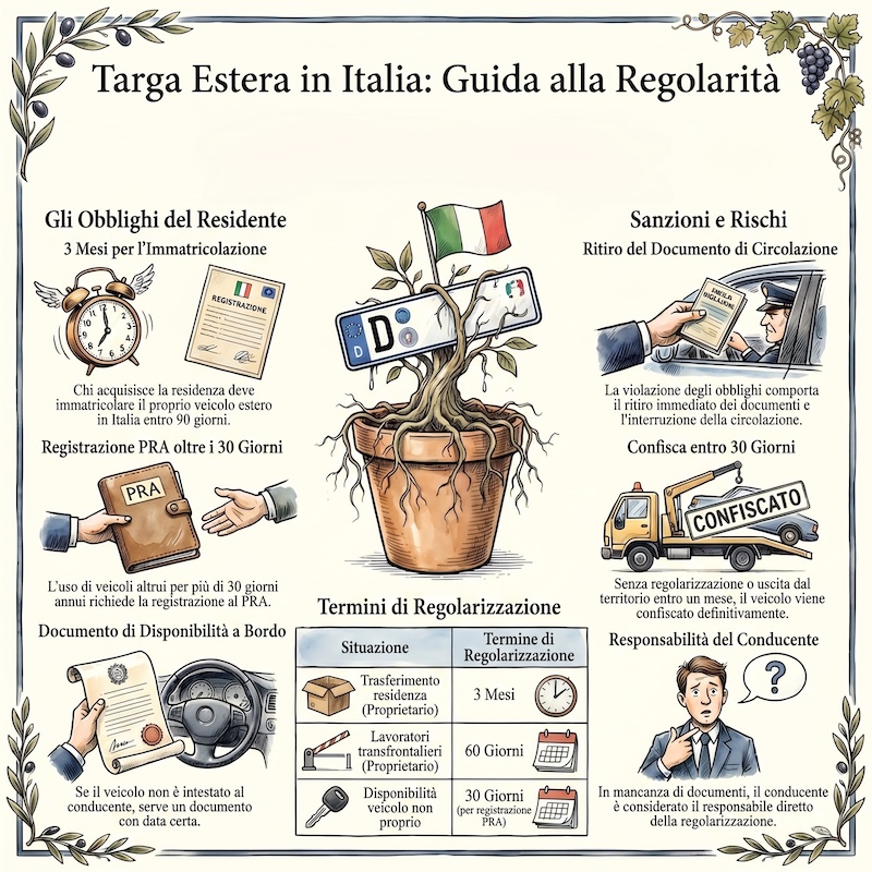 Infografica: Veicoli esteri guidati da residenti in Italia