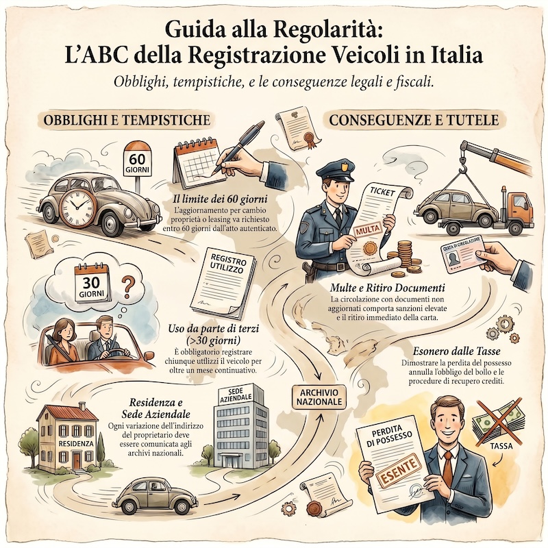 Infografica: Trasferimento proprietà e aggiornamento dati veicolo